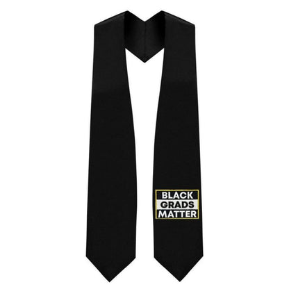 Black BLACK GRADS MATTER Graduation Stole - Graduation Seller