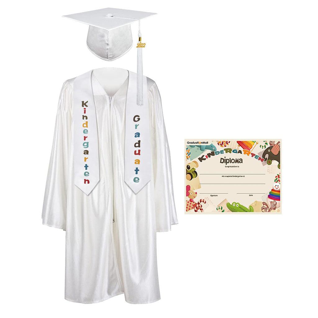 2025 Children's Graduation Gown and Cap Uniform Set with Shawl & Award - Graduation Seller