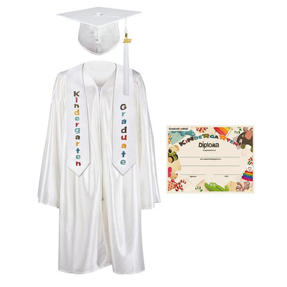 2025 Children's Graduation Gown and Cap Uniform Set with Shawl & Award - Graduation Seller