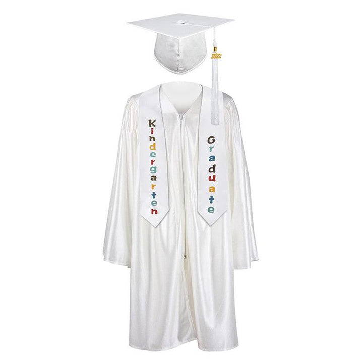12 Colors shiny Kindergarten/Preschool Graduation Set – Gown, Cap, Stole, Tassel - Graduation Seller