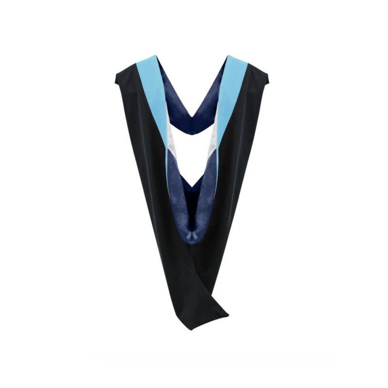 Deluxe Bachelors/Masters Hood - Light Blue Velvet, Navy & White - Graduation Seller