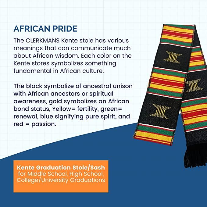 Kente Graduation Kente Stole, Handwoven Kente Sash Cloth - Graduation Seller