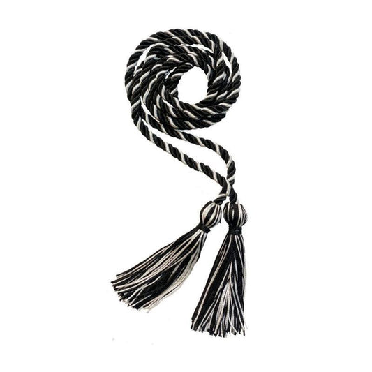 Black and White Intertwined Honor Cord - Graduation Seller