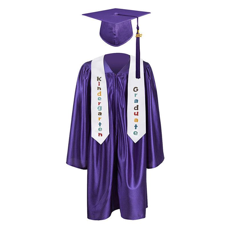 12 Colors shiny Kindergarten/Preschool Graduation Set – Gown, Cap, Stole, Tassel - Graduation Seller