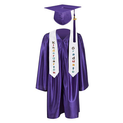 12 Colors shiny Kindergarten/Preschool Graduation Set – Gown, Cap, Stole, Tassel - Graduation Seller