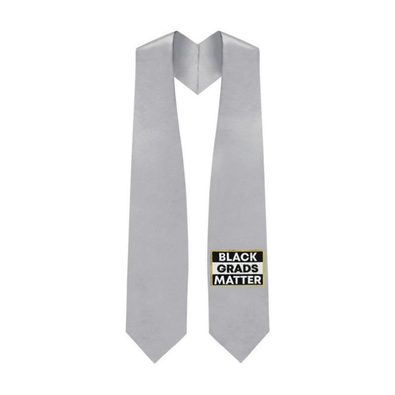 Silver BLACK GRADS MATTER Graduation Stole - Graduation Seller