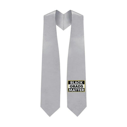 Silver BLACK GRADS MATTER Graduation Stole - Graduation Seller