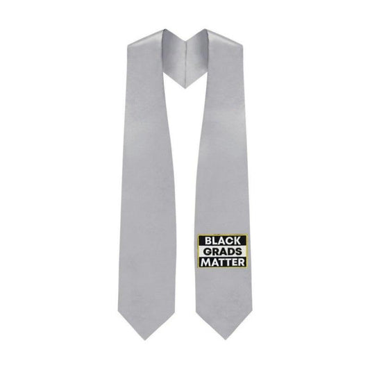Silver BLACK GRADS MATTER Graduation Stole - Graduation Seller