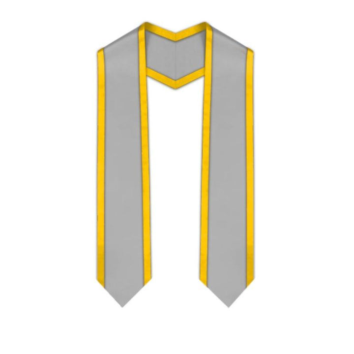 Silver Pointed Graduation Stole with Gold Trim - Graduation Seller