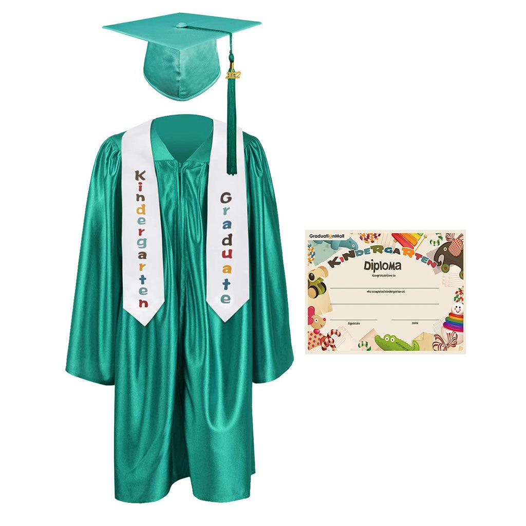 2025 Children's Graduation Gown and Cap Uniform Set with Shawl & Award - Graduation Seller