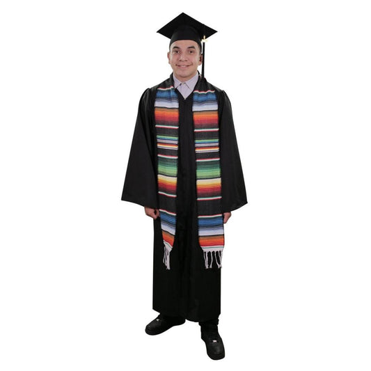 Black Mexican Serape Graduation Stole/Sash - Graduation Seller
