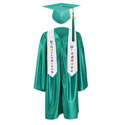 12 Colors shiny Kindergarten/Preschool Graduation Set – Gown, Cap, Stole, Tassel - Graduation Seller