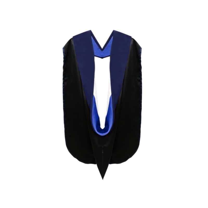 PhD Doctor Hood Dark Blue Velvet - Royal Blue & White - Graduation Seller