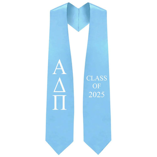 Alpha Delta Pi Greek Lettered Stole w/ Year - Graduation Seller