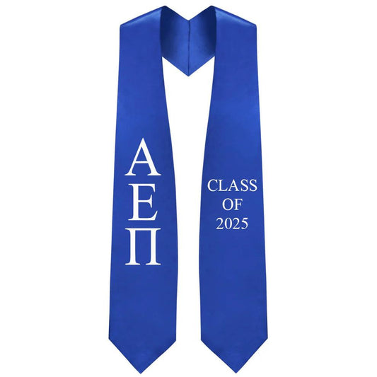 Alpha Epsilon Pi Greek Lettered Stole w/ Year - Graduation Seller