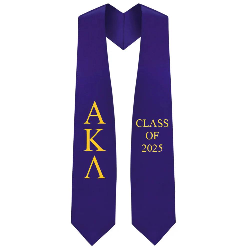 Alpha Kappa Lambda Greek Lettered Stole w/ Year - Graduation Seller