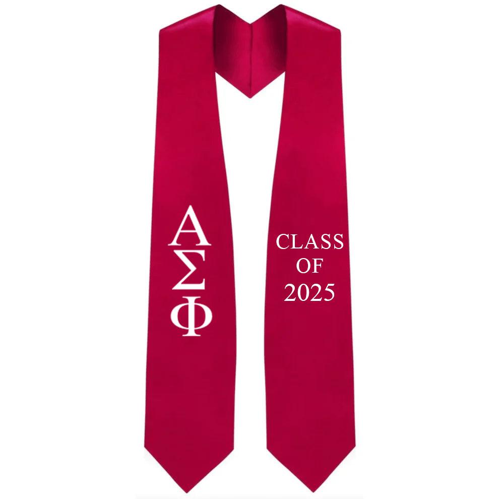 Alpha Sigma Phi Greek Lettered Stole with Year - Graduation Seller