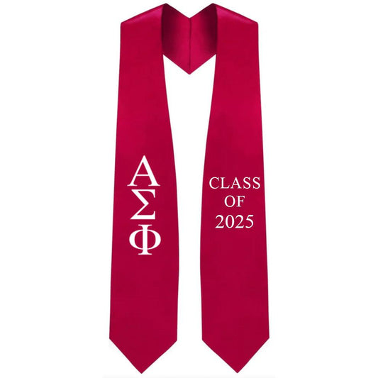 Alpha Sigma Phi Greek Lettered Stole with Year - Graduation Seller