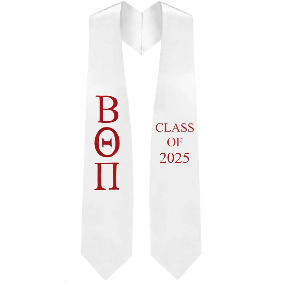 Beta Theta Pi Greek Lettered Stole w/ Year - Graduation Seller