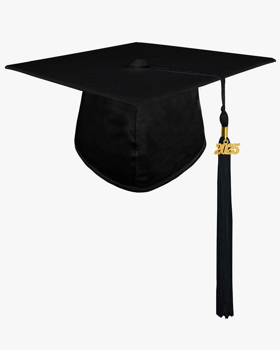 High School Shiny Adult Graduation Cap with Tassel-12 Colors Available - Graduation Seller