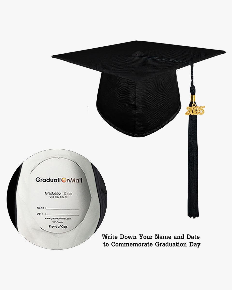 High School Shiny Adult Graduation Cap with Tassel-12 Colors Available - Graduation Seller