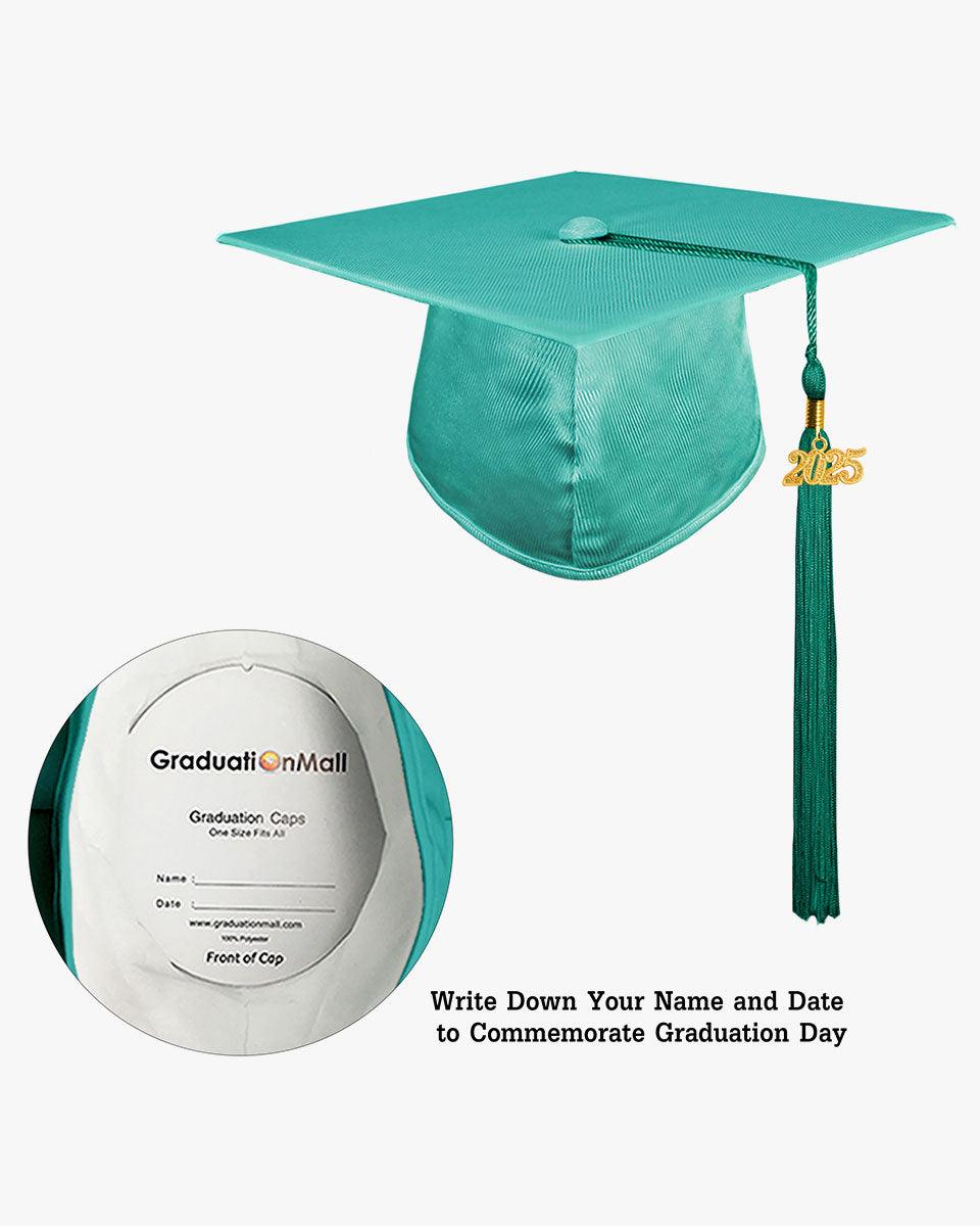 High School Shiny Adult Graduation Cap with Tassel-12 Colors Available - Graduation Seller
