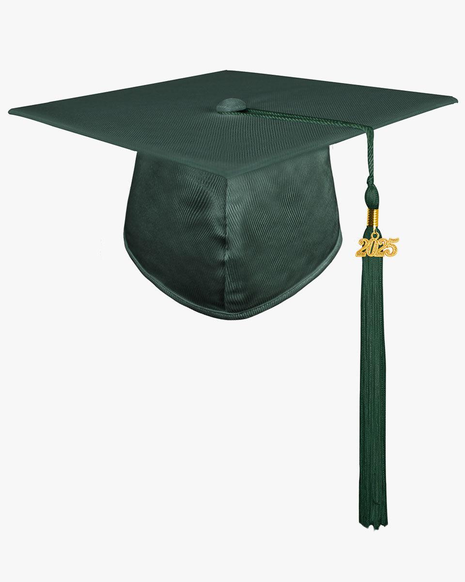 High School Shiny Adult Graduation Cap with Tassel-12 Colors Available - Graduation Seller