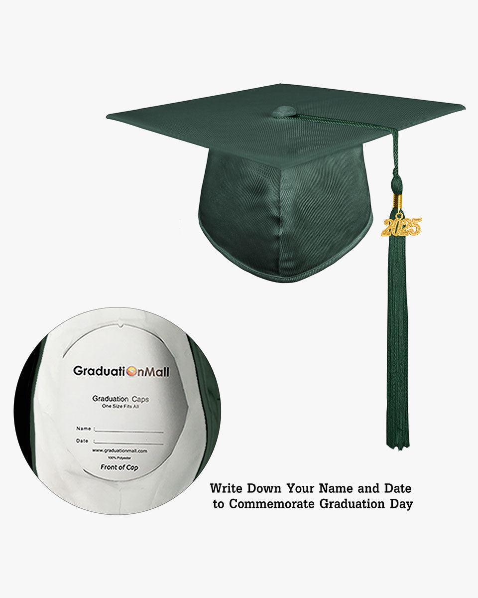 High School Shiny Adult Graduation Cap with Tassel-12 Colors Available - Graduation Seller