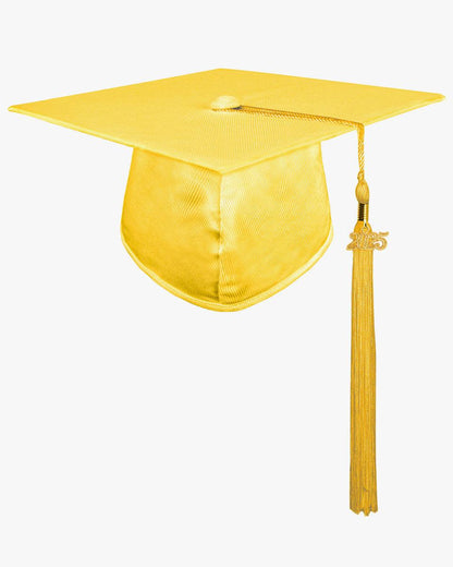 High School Shiny Adult Graduation Cap with Tassel-12 Colors Available - Graduation Seller