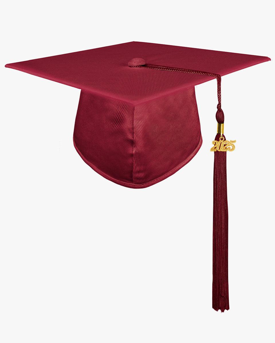 High School Shiny Adult Graduation Cap with Tassel-12 Colors Available - Graduation Seller