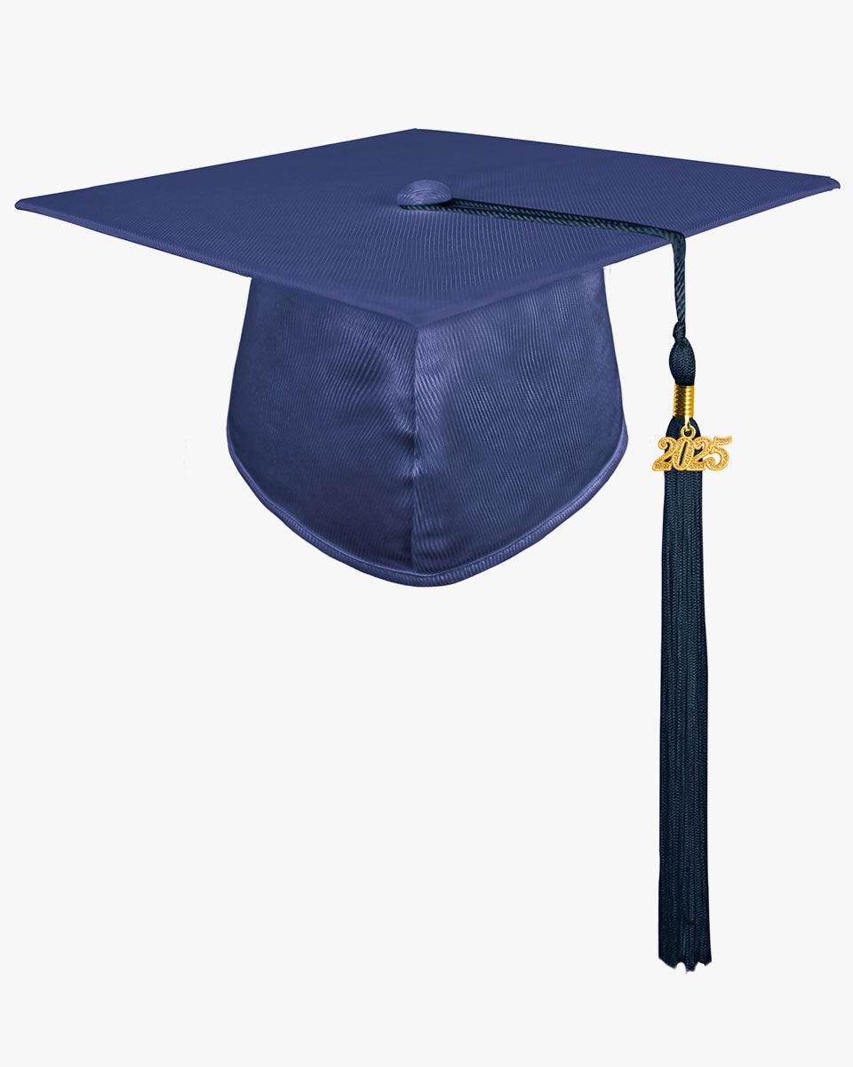 High School Shiny Adult Graduation Cap with Tassel-12 Colors Available - Graduation Seller