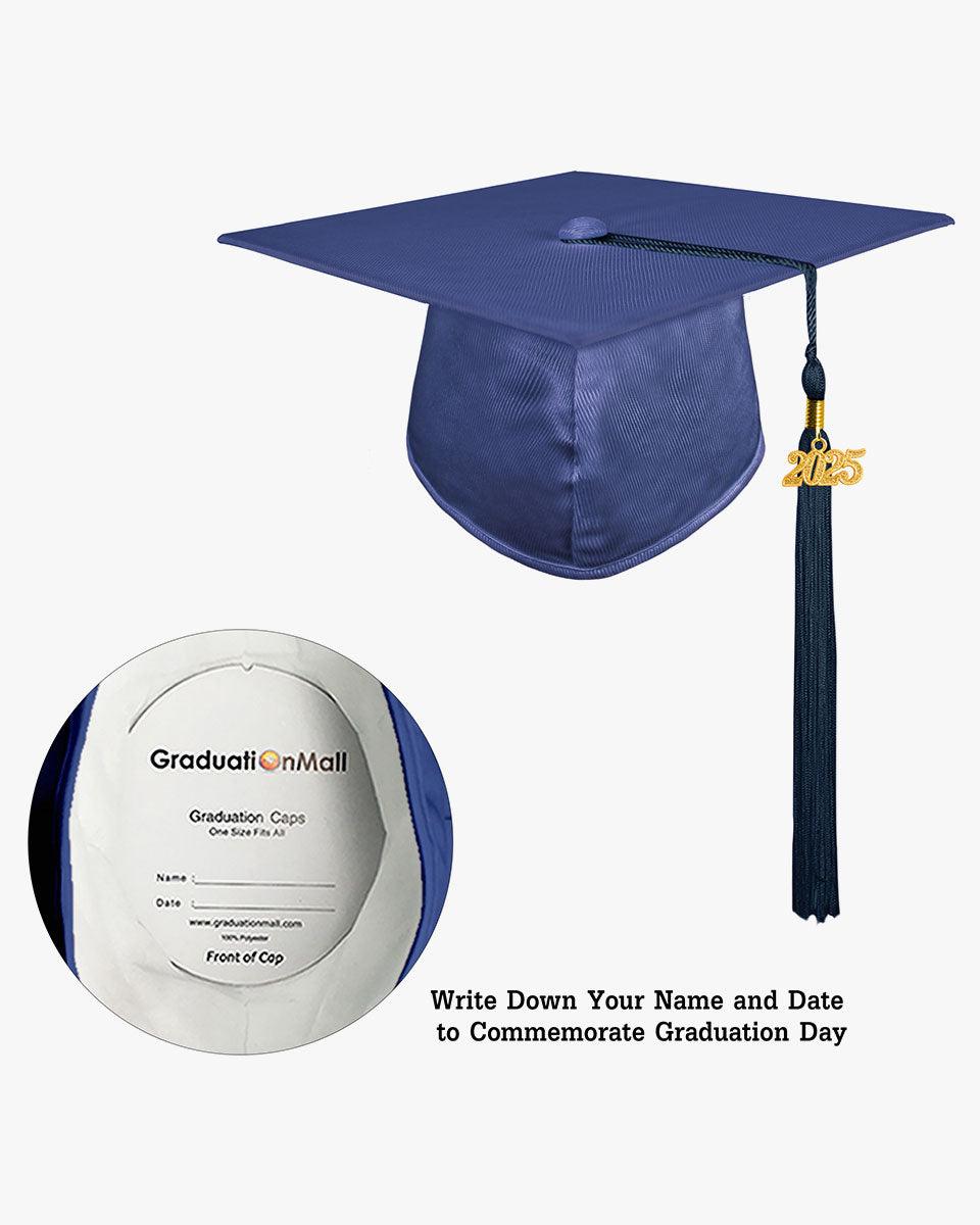 High School Shiny Adult Graduation Cap with Tassel-12 Colors Available - Graduation Seller