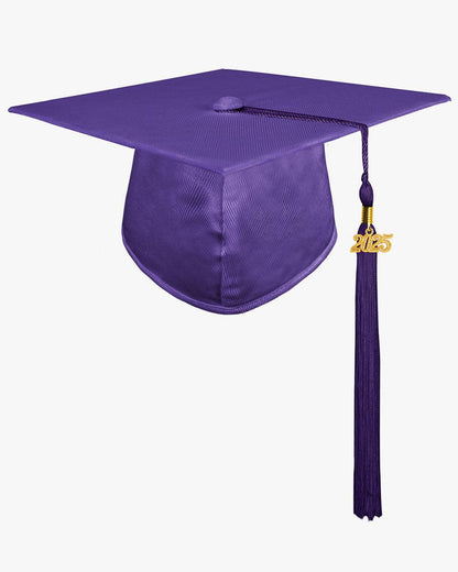 High School Shiny Adult Graduation Cap with Tassel-12 Colors Available - Graduation Seller