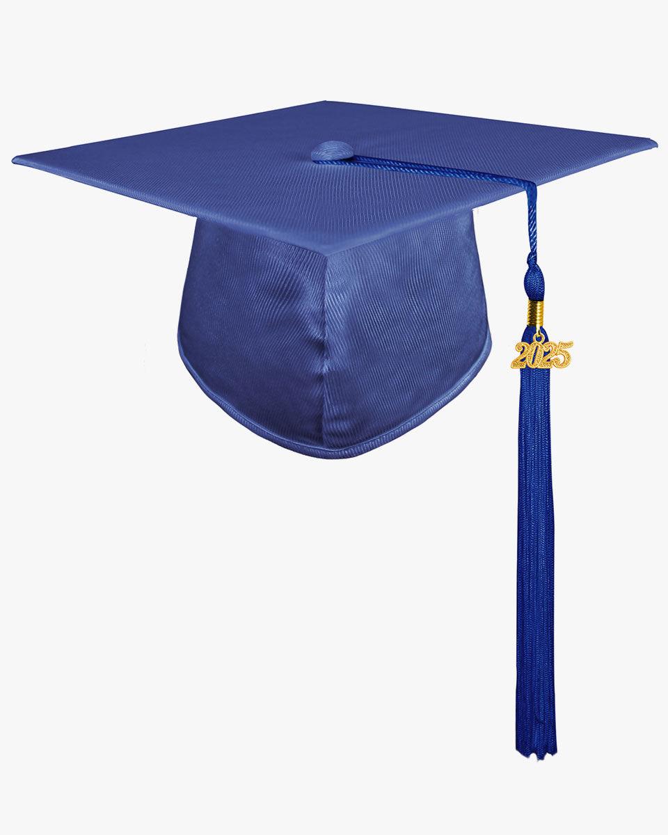High School Shiny Adult Graduation Cap with Tassel-12 Colors Available - Graduation Seller