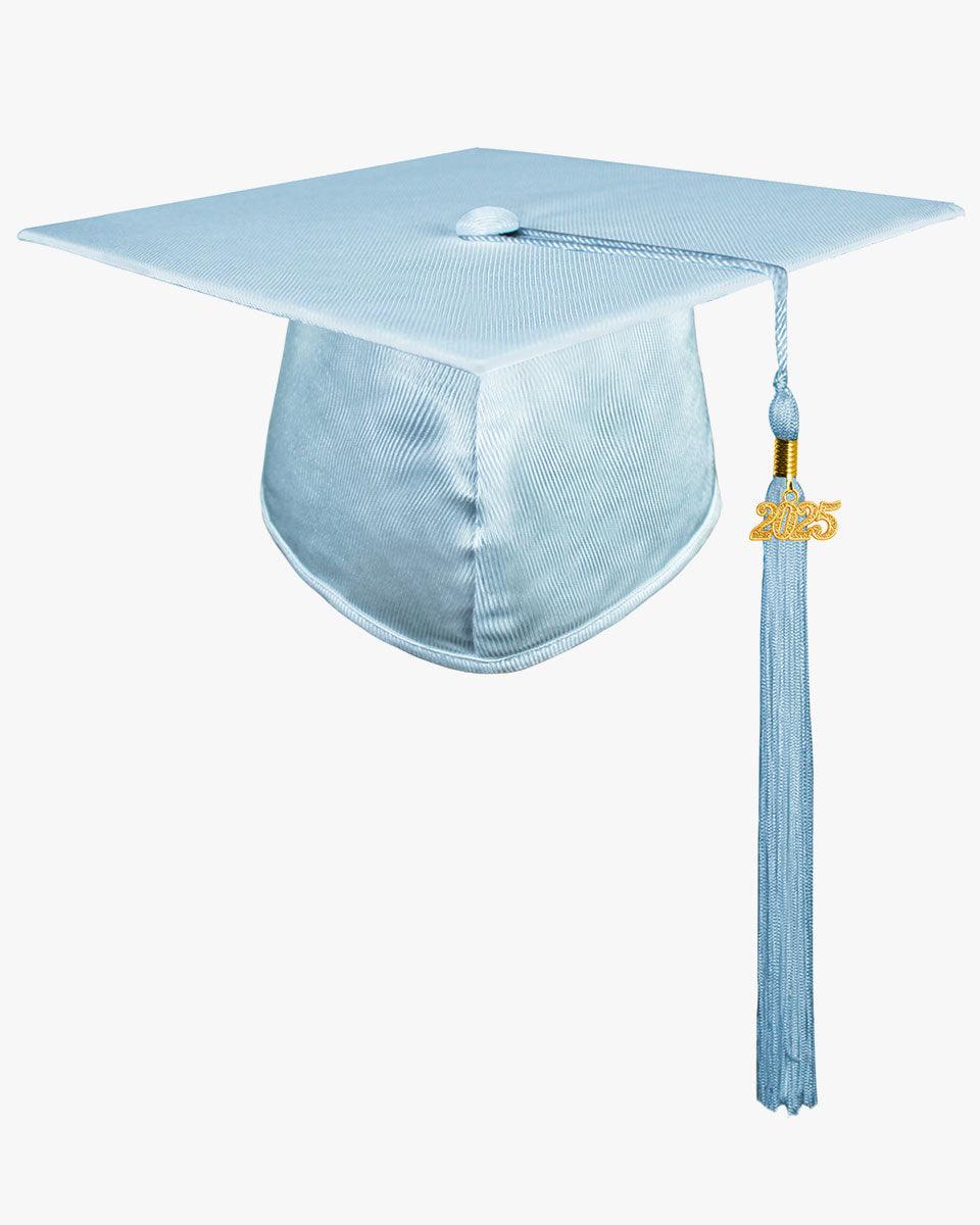 High School Shiny Adult Graduation Cap with Tassel-12 Colors Available - Graduation Seller