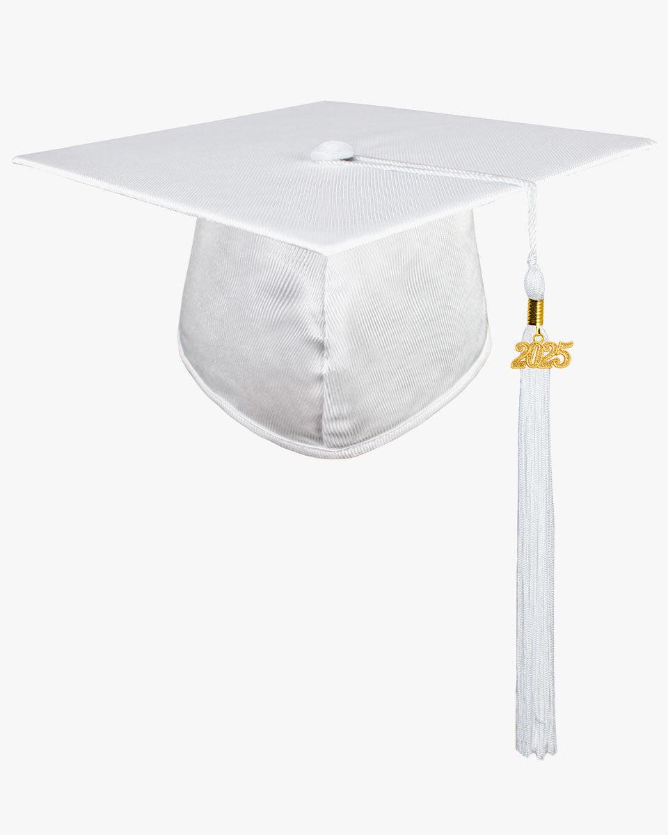 High School Shiny Adult Graduation Cap with Tassel-12 Colors Available - Graduation Seller