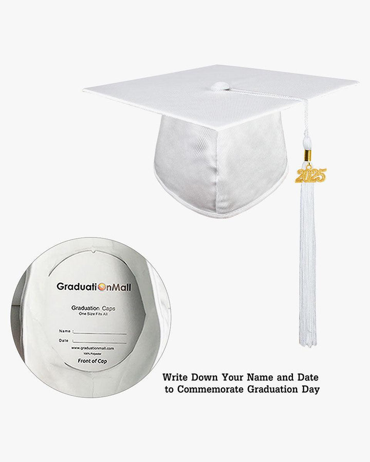 High School Shiny Adult Graduation Cap with Tassel-12 Colors Available - Graduation Seller