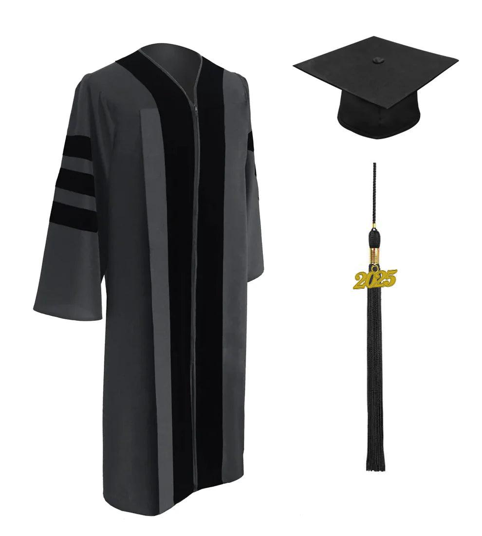 Classic Doctoral Cap & Gown - Academic Regalia - Graduation Seller