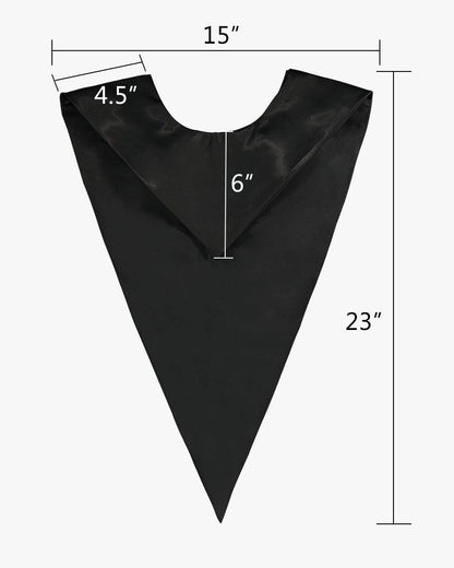 Traditional One Color V Stoles - 10 Colors Available - Graduation Seller