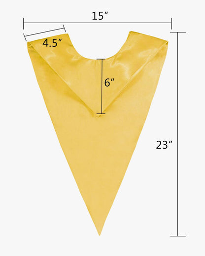 Traditional One Color V Stoles - 10 Colors Available - Graduation Seller