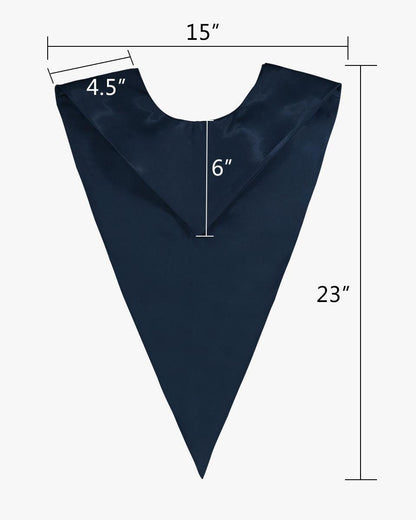 Traditional One Color V Stoles - 10 Colors Available - Graduation Seller