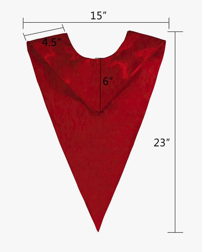 Traditional One Color V Stoles - 10 Colors Available - Graduation Seller