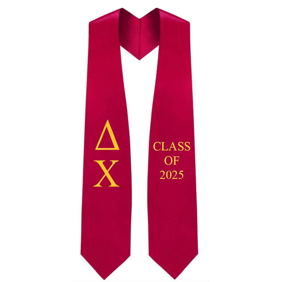 Delta Chi Greek Lettered Stole w/ Year - Graduation Seller