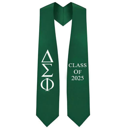 Delta Sigma Phi Greek Lettered Stole with Year - Graduation Seller