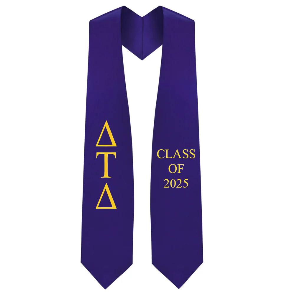 Delta Tau Delta Greek Lettered Stole W/ Year - Graduation Seller