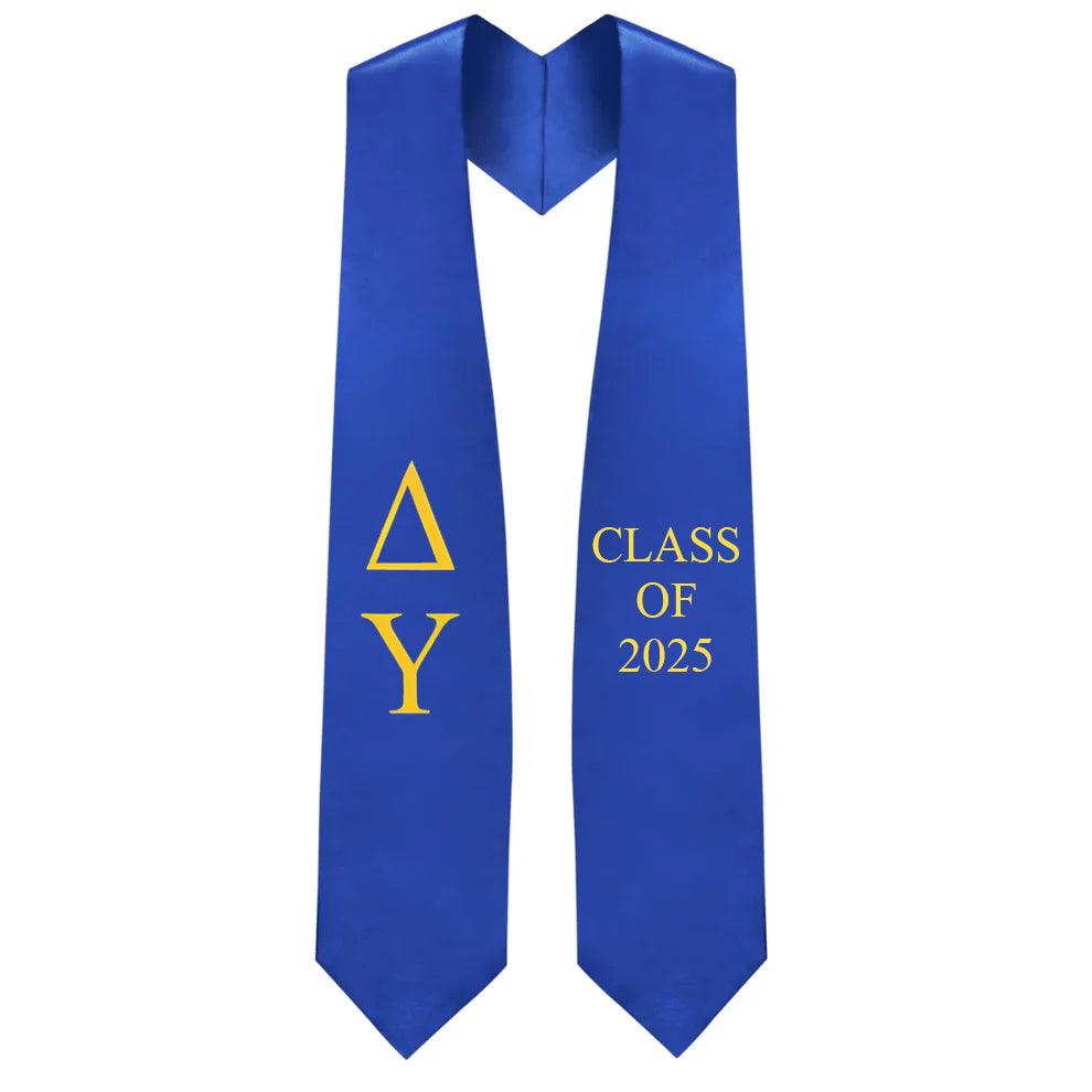 Delta Upsilon Greek Lettered Stole w/ Year - Graduation Seller