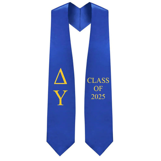 Delta Upsilon Greek Lettered Stole w/ Year - Graduation Seller