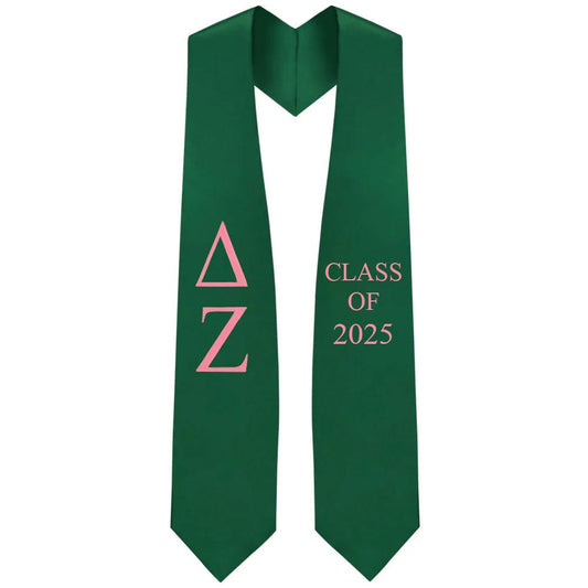 Delta Zeta Greek Lettered Stole w/ Year - Graduation Seller