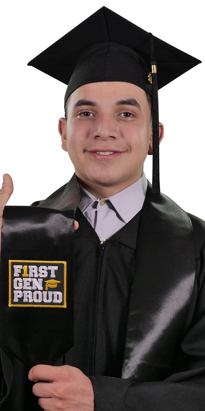 Black First Gen Proud Graduation Stole - Graduation Seller