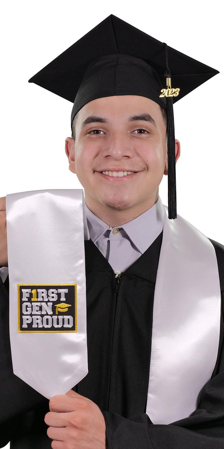 White First Gen Proud Graduation Stole - Graduation Seller
